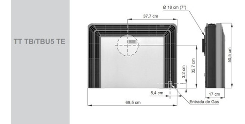 Imagen 4 de 6 de Calefactor Eskabe Titanio Tb 4800kcal/h Tt Tb5 Te Digiya