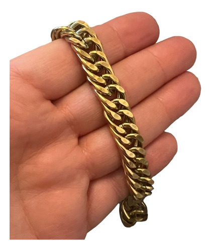 Pulsera Hombre Cubana Gruesa Gold, 21 Cm. X 10 Mm.