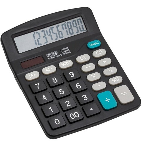 Calculadora De Mesa 12 Dig. 18x14x4cm Preta