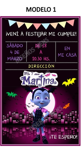 Vampirina Invitación Digital Whatsapp Imprimible Cumpleaños