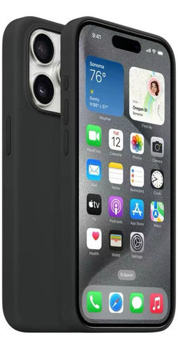 Capa De Silicone + Cabo De Carregamento P iPhone 15 Pro Max