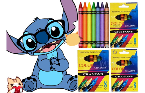 20 Libro Para Colorear Stiich + 20 Cajitas Crayones (8) :)