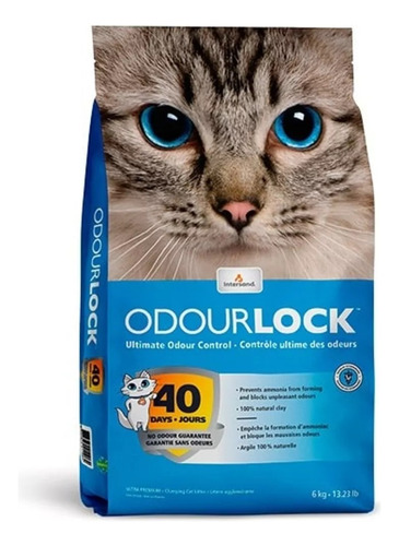 Piedrita Para Gatos Sanitarias Aglomerante Odourlock 6kg  