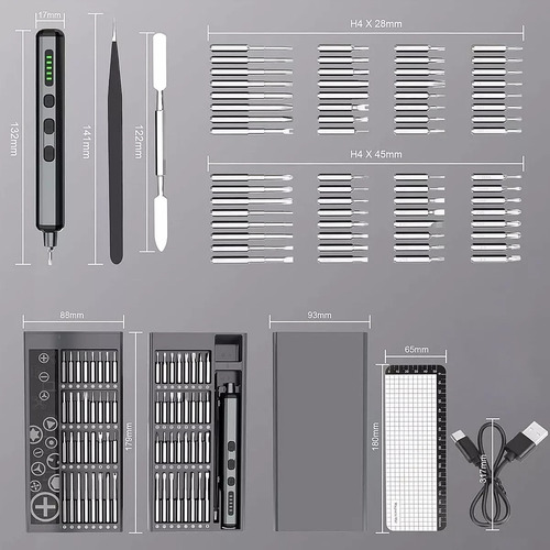 Juego De Desarmador Precisión Eléctrico Inalámbrico 69 Pcs