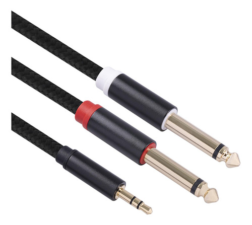 De 3,5 Mm 1/8 Trs A Doble 6,35 Mm 1/4 Ts Para Tarjeta De 1m