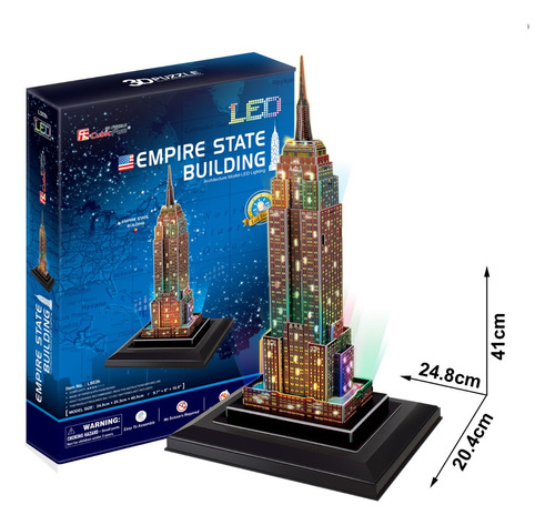 Puzzle 3d | Rascacielos Empire State Con Luces Led