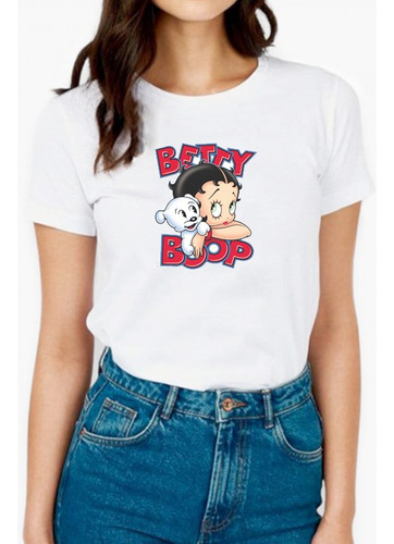 Poleras Estampadas Betty Boop Perrito Dtf Unisex