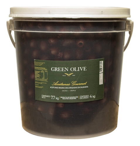 Aceitunas Negras Nat. Desc. Green Olive Nº 0 X 4 Kg. Balde