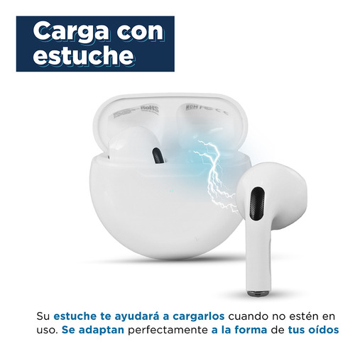 Miniso Audífonos Inalámbricos Con Estuche De Carga Blancos 5 Color Blanco