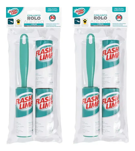 Rolo Adesivo Tira Pelo Cachorro Remove Fiapo Kit 2 Verde Cobertor