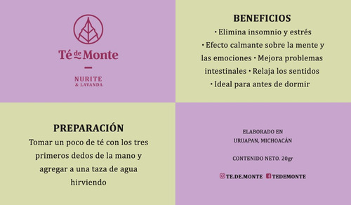 Té De Monte ( Nurite & Lavanda 20gr )