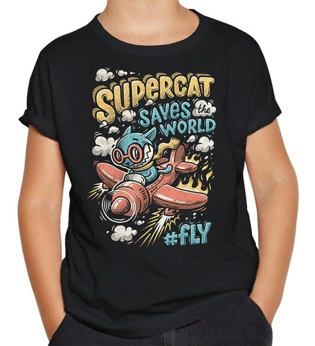 Remera Spider Cat! Diseños Niño Algodón