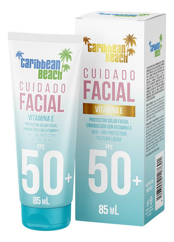 Protector Solar Facial Caribbean Beach Fps50 Vitamina E 85ml