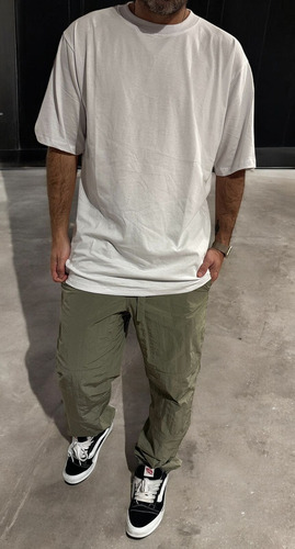 Remera Oversize 100% Algodon Peinado Cuello Rib Premium
