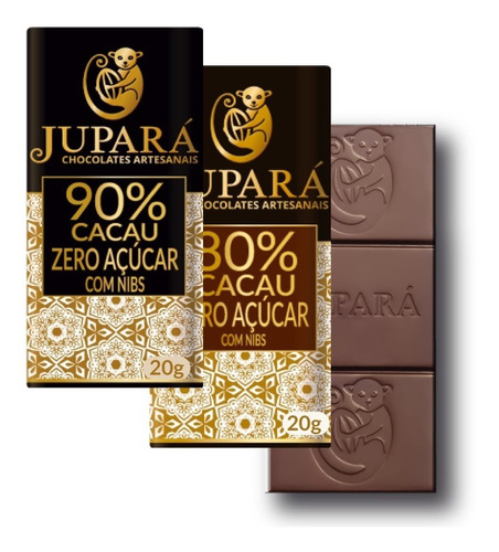 42 Barras De Chocolate Jupará 80% E 90% Cacau  Com Nibs 