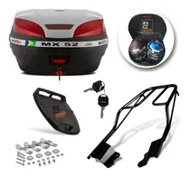 Comprar Bagageiro Suporte Moto + Baú 52 Litros Para 2 Capacetes