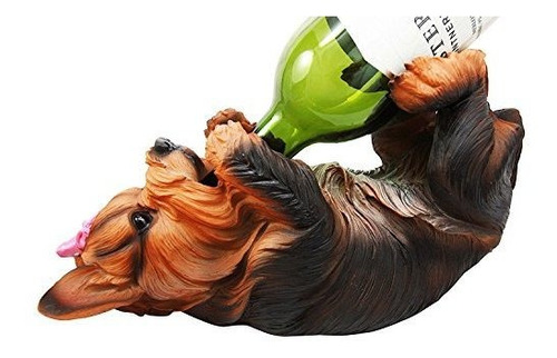 Ebros Kitchen Decor Yorkshire Terrier Yorkie Dog Wine Holder