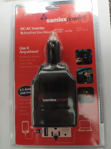 Inversor De Corriente Para Carro 2.1 Amp Marca Samlex 