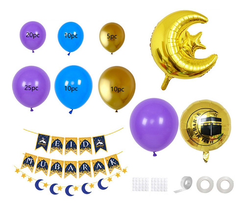 Eid Mubarak Banner Globos Eid Mubarak Party Supplies Para