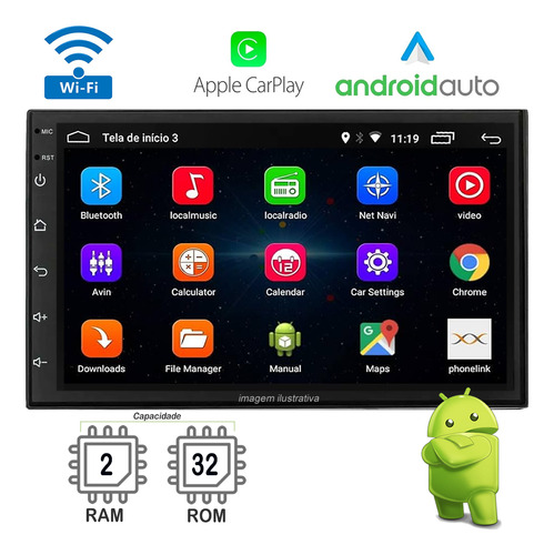 Multimídia 9p Android Auto Carplay Strada Fiorino 2021 2024
