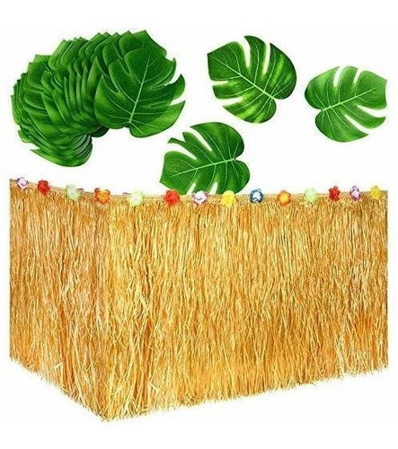 Falda De Mesa Jackcell Luau Grass 9 Pies Para Fiesta Hawaian