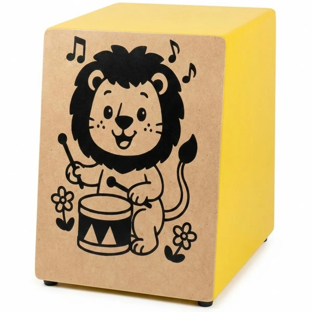 Cajon Infantil Inclinado Com Esteira 12 Fios Zaidans Mdf, Tampo Em Compensado, 31×24×25 Cm, 2,1 Kg Fabricação Nacional Cores Amarelo