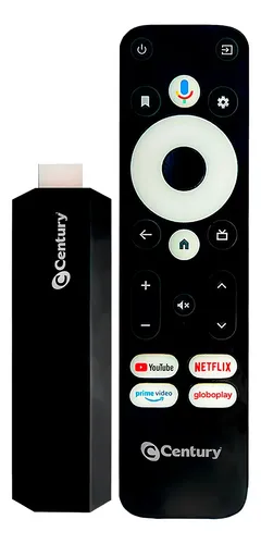 Century Smart Stick Android TV Wi-Fi 8GB Comando de Voz Chromecast HDMI
