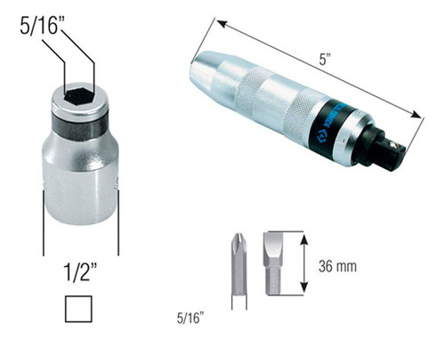 Chave Impacto Manual Encaixe 1/2 Com 4 Bits King Tony 4112fr