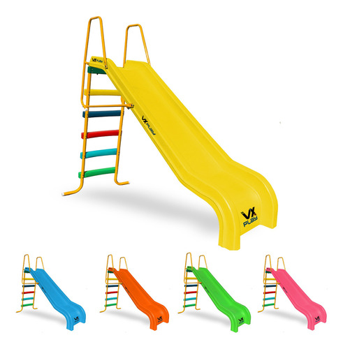 Tobogan Infantil 5 Escalones Bajada Rotomoldeo Doble Pared Color Amarillo