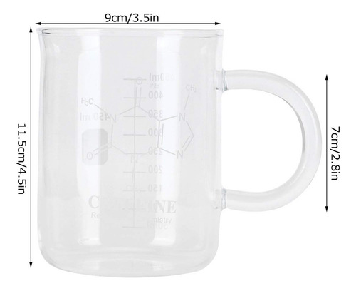Taza De Café, Taza De Té De Vidrio Con Moléculas Químicas