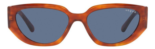 Anteojos de sol Vogue Eyewear Sol VO5438 Único, color dark blue, lente dark blue de plástico estándar, varilla havana de plástico - 0VO5438S
