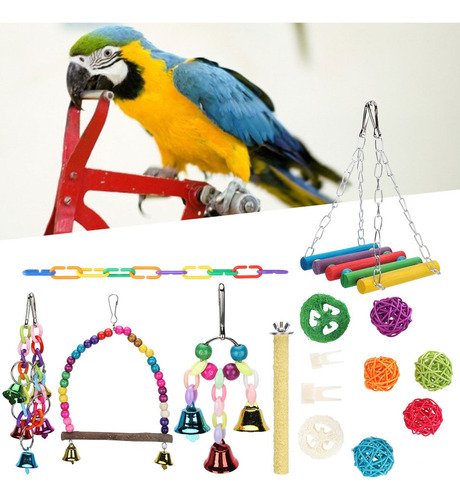 , Mascotas Perico Periquito Loro Colgante Columpio Pájaro