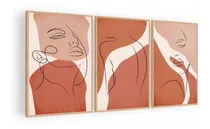 Comprar Cuadro Decorativo Mural Triptico Linear Woman 90x42 Mdf