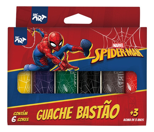 Tinta Guache 6 Cores Homem Aranha Dac