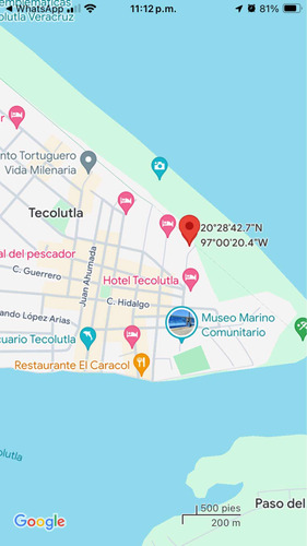 Gran Oportunidad Venta De Terreno A Pie De Playa Tecolutla