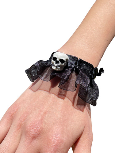 Choker Collar Brazalete Viuda Cotillon Disfraz Halloween