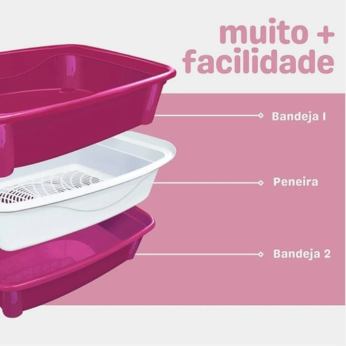 Imagem 6 de 9 de Caixa De Areia Higiênica Para Gatos Furba Classic Plus Média