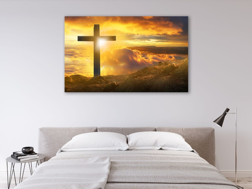 Cuadro Canvas Cruz Cristiana Acantilados & Montañas 60x120cm