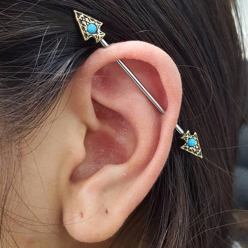 Imagen 2 de 2 de Piercing Flecha Doble Punta India Piercing Argentina ®