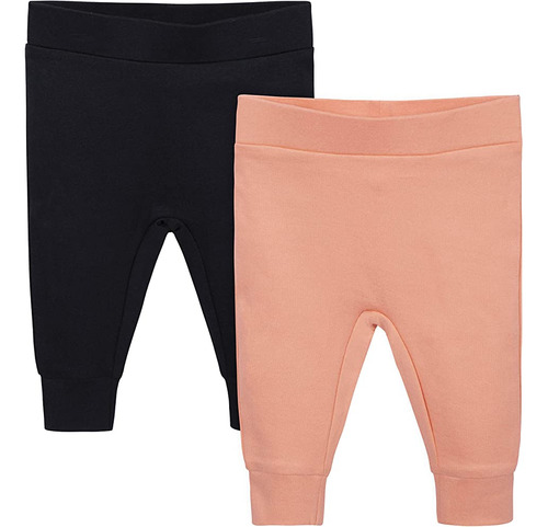 Gerber Baby Girls 2-pack Pantalones, Naranja / Negro, 6-9 Me