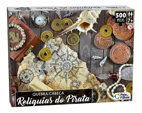 Jogo Quebra Cabeça Relíquias Do Pirata Tesouro Puzzle 500pç