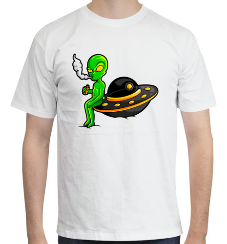 Playera Diseño Alien Fumando - Ovni - Espacio - Universo