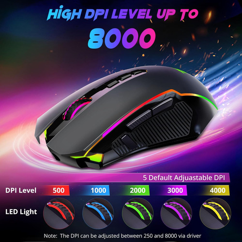 Mouse Gamer Redragon M910-ks Inalámbrico, Rgb, Negro