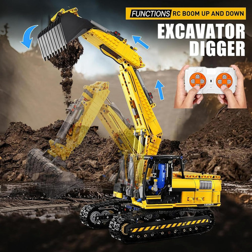 Juego Bloques De Construcción Excavadora App Rc Teledirigida