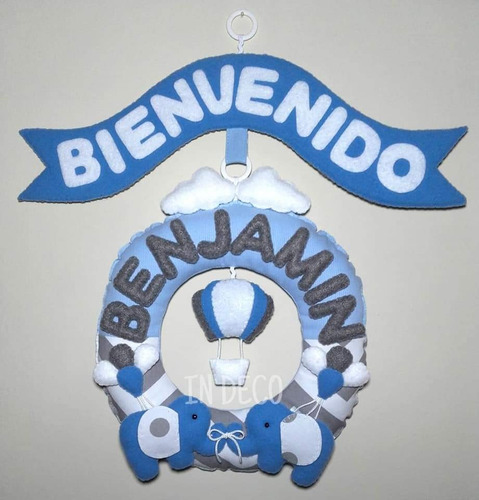 Cartel De Bienvenida Puerta Nacimiento Bebé Sanatorio