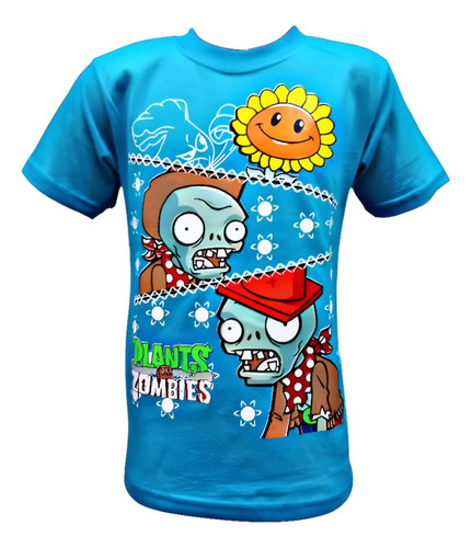 Remera Plants Vs Zombies Doble Estampa Calidad Premium