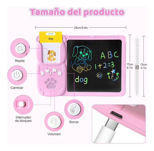 Tableta De Escritura Lcd Con Voz, Juguetes Montessori
