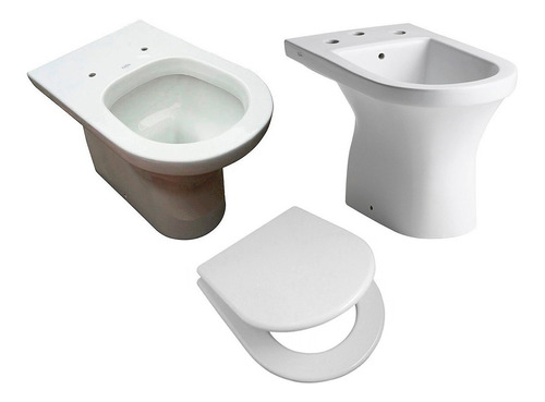 Inodoro Ferrum Varese Corto Bidet 3 Ag Tapa Asiento *