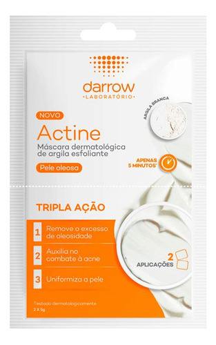Darrow Actine Máscara Facial Esfoliante Com 2 Sachês De 5g