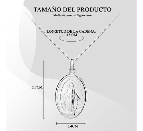 Collar Dije Maria Plata Hombre Mujer Joyeria Regalo